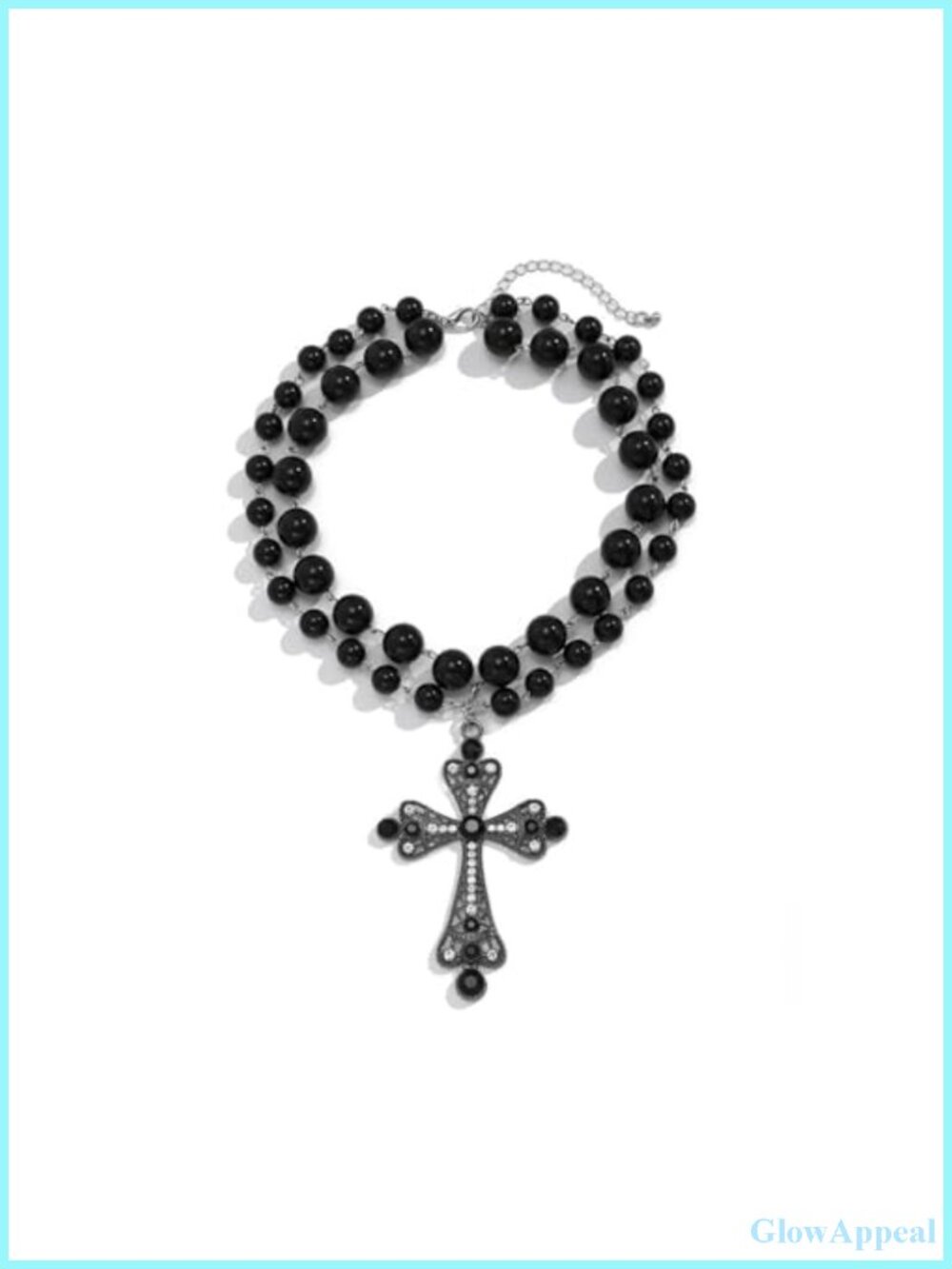 Gothic Pearl Cross Necklace Gold Plated Women Gift Pendant Choker